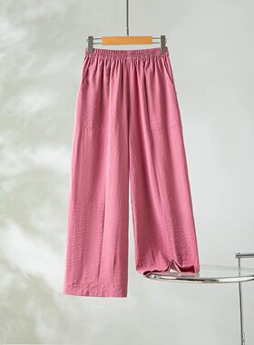 【都市老钱风】真丝干丝暴走西装奶奶气球裤女夏宽松休闲裤