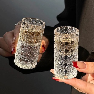 四只装 玻璃小酒杯轻奢一口杯小号酒盅白酒杯威士忌烈酒杯