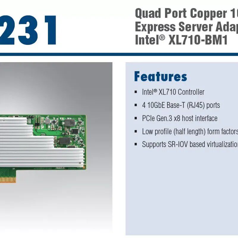 询价购-全新研华 4电口10G服务器网卡，PCIE-2231