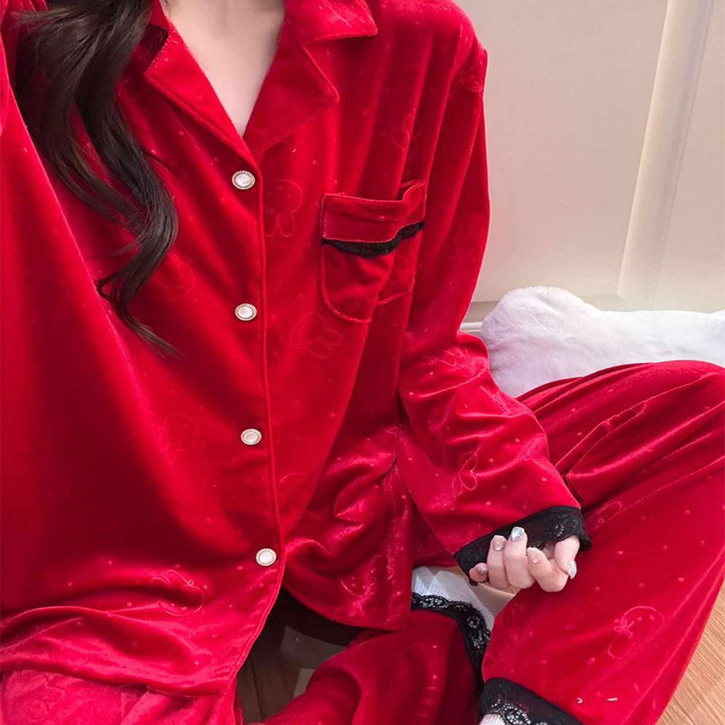 金丝绒睡衣女2026秋冬季新款钻石绒高级感套装休闲可外穿家居服