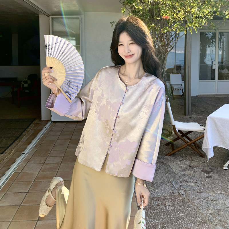 【新款】紫罗兰色新中式外套B208-268008-P150K268,女装短外套,浙宝208