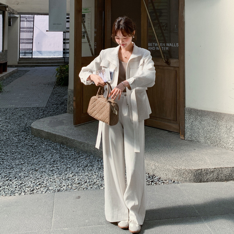 【新款】工装风立领外套＋阔腿裤B208-268007-P195K319,女装运动套装,浙宝208