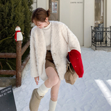 新款！现货数据好！米白色V领气质款皮毛外套B208-9092-P190K268，女装短外套，浙宝208