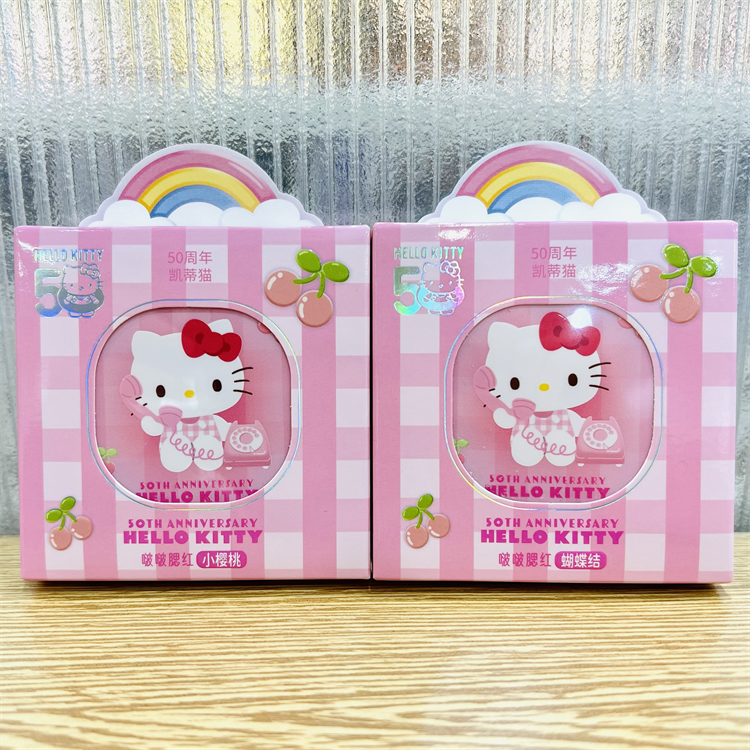 MINISO名创优品三丽鸥凯蒂猫helloKitty50周年啵啵腮红蝴蝶结樱桃 彩妆/香水/美妆工具 腮红/胭脂 原图主图