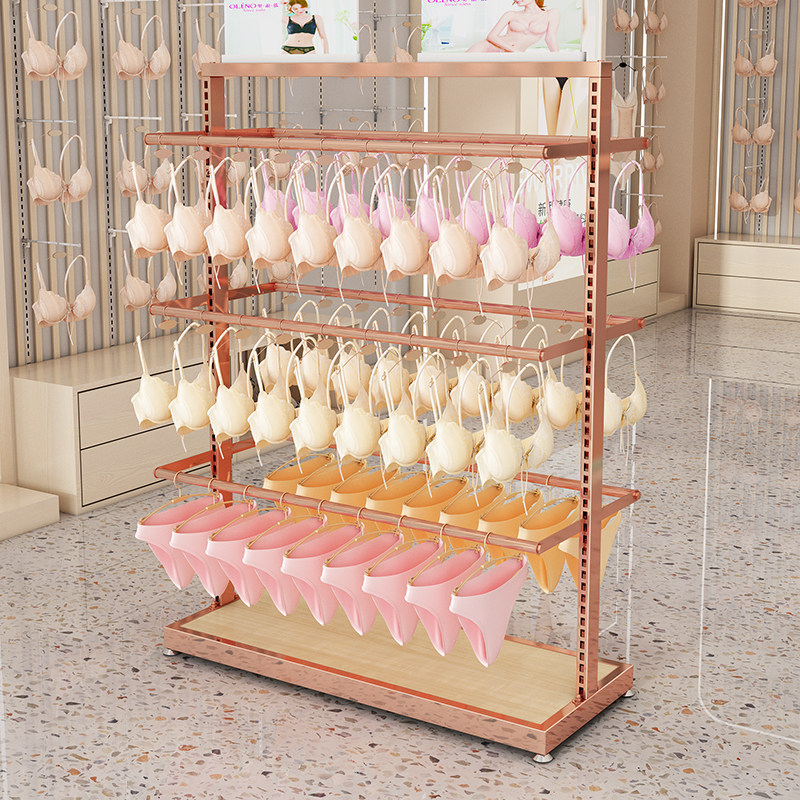 内衣店多功能展示架内衣内裤袜子陈列架可定制靠墙高档文胸货架