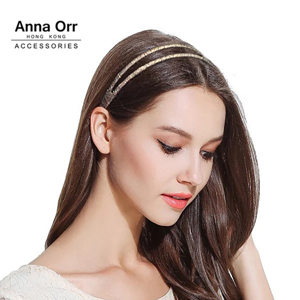 anna orr品牌发饰简约百搭哑金双股发箍不夹头舒适细头箍发卡韩国
