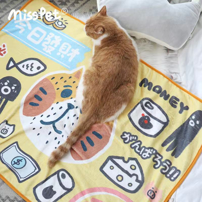 misspet法兰绒睡毯办公室猫咪