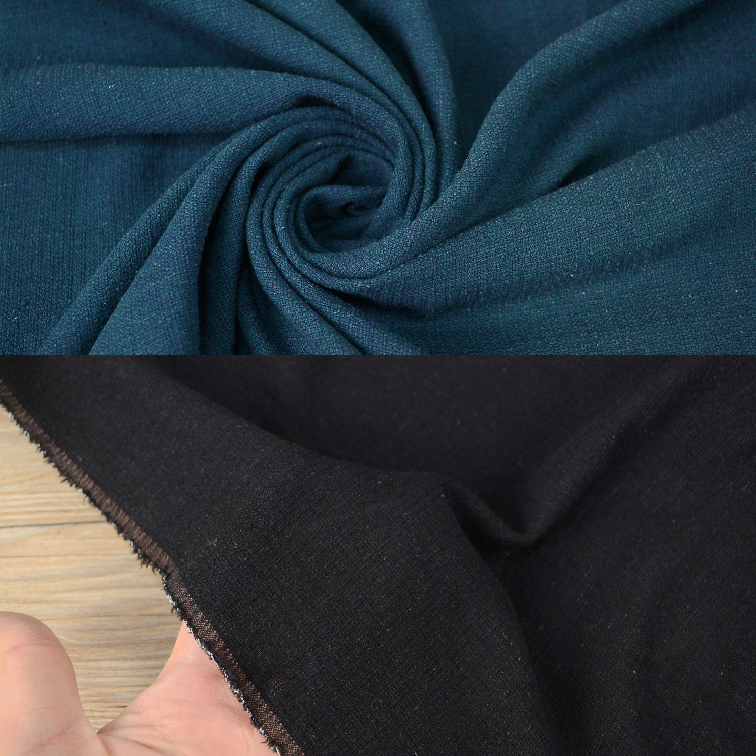 黑色蓝青色桑蚕丝真丝绢纺布料 35姆米 软糯服装上衣裙子裤子面料