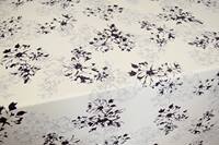 This pure white, simple floral, high-twist linen chiffon fabric is soft, non-transparent and has a good drape. It is a fabric for dresses and shirts thumbnail 2