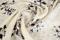 This pure white, simple floral, high-twist linen chiffon fabric is soft, non-transparent and has a good drape. It is a fabric for dresses and shirts thumbnail 3