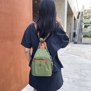 两用女包休闲百搭牛津布双肩包轻便女士斜挎胸包6510 多功能时尚