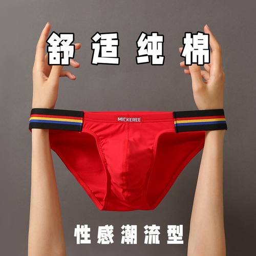 25新款性感纯棉男士三角内裤运动透气裤衩高档面料运动低腰短裤头