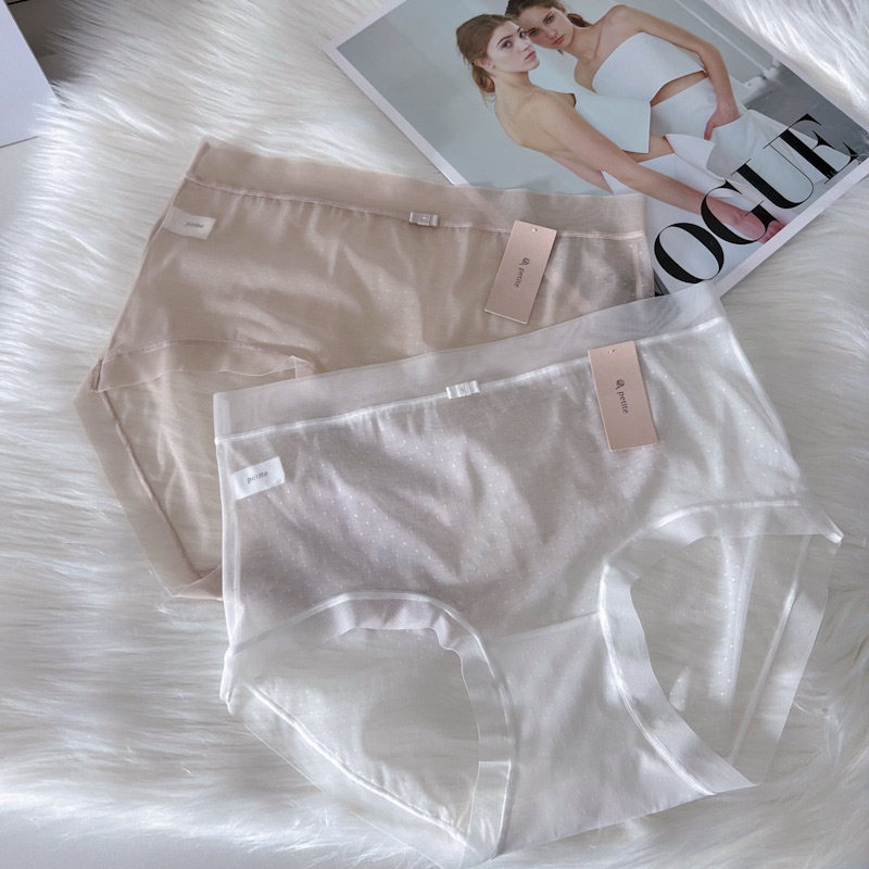小兰裙L001网纱超薄清爽波点中腰超柔纯欲透明蕾丝日系少女内裤夏