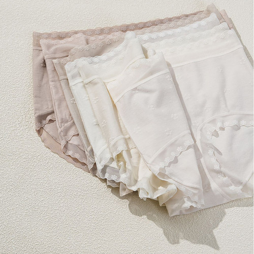 小兰裙F006法式提花中腰内裤蕾丝舒适透气莫代尔加棉款三角裤女