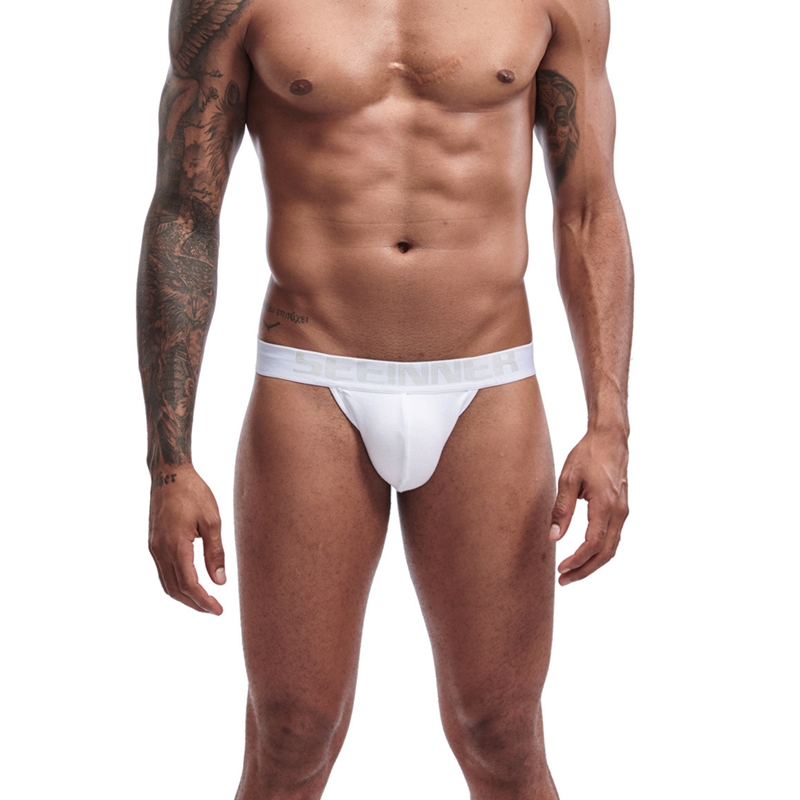 男士双丁内裤纯棉纯色螺纹棉底裤