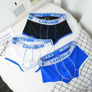 3条装男士内裤平角裤纯棉舒适运动中腰简约青年潮四角短裤头包邮