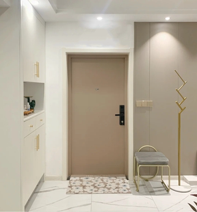 奶油风毛毡门贴自粘防盗门翻新入户门旧木门改造隔音墙贴创意装 饰