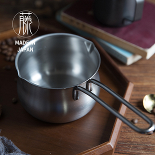 日本制吉川18-8不锈钢小煮奶锅汤锅304煮咖啡宝宝辅食锅烘焙 轻便