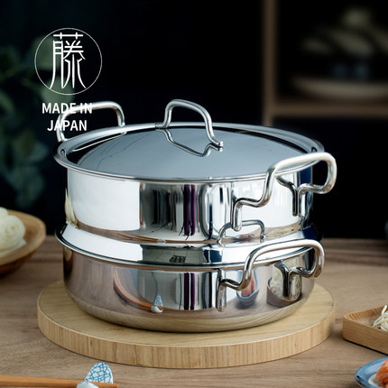 日本进口宫崎制作所不锈钢18-8蒸锅7层加厚设计厨房家用汤锅煮锅