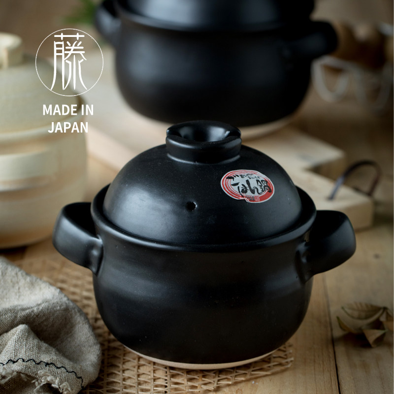 双盖万古烧日本进口佐治陶器土锅砂锅焖饭锅煲粥锅煲汤锅炖锅家用