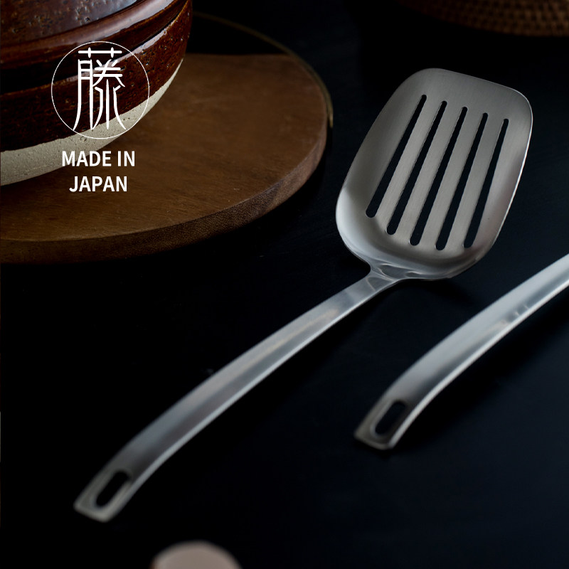 使用之美。日本进口吉川不锈钢18-8锅铲煎铲汤勺30cm炒菜铲子家用