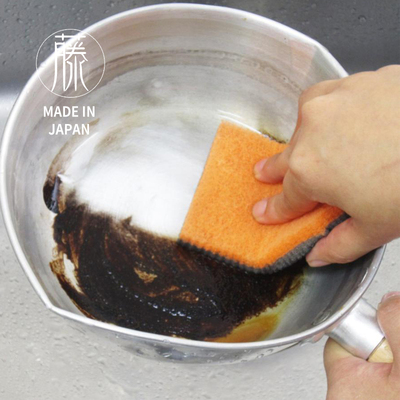 不怕烧黄烧黑。日本进口创和不锈钢锅具双面清洁神器擦抛光魔力擦