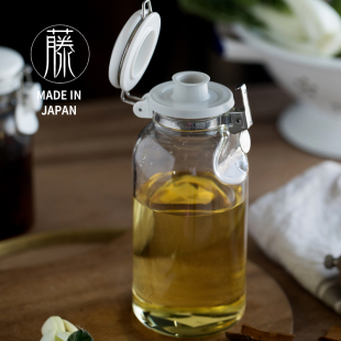 日本制进口星硝玻璃密封调料罐油醋瓶酱油瓶壶单手按压姜研同款