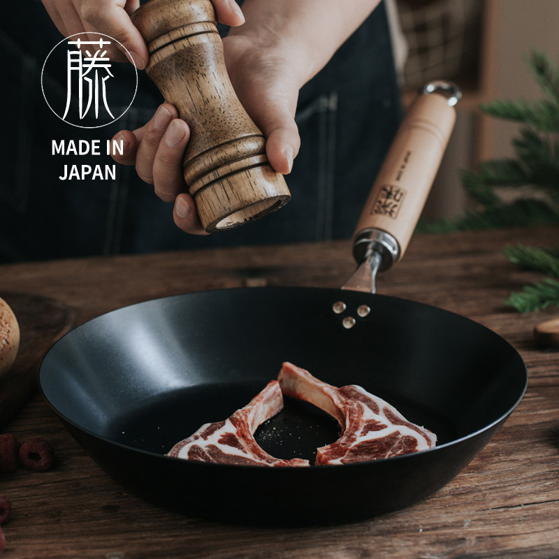 日本深味平底锅铁锅日本