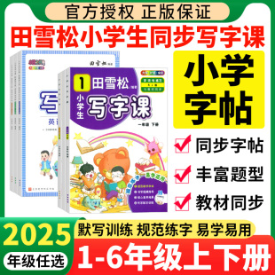 田雪松小学生写字课大字护眼版 教材同步练字帖字词句练习册书写视频听写默写训练本小学生专用 小学一二三四五六年级上册下册人教版