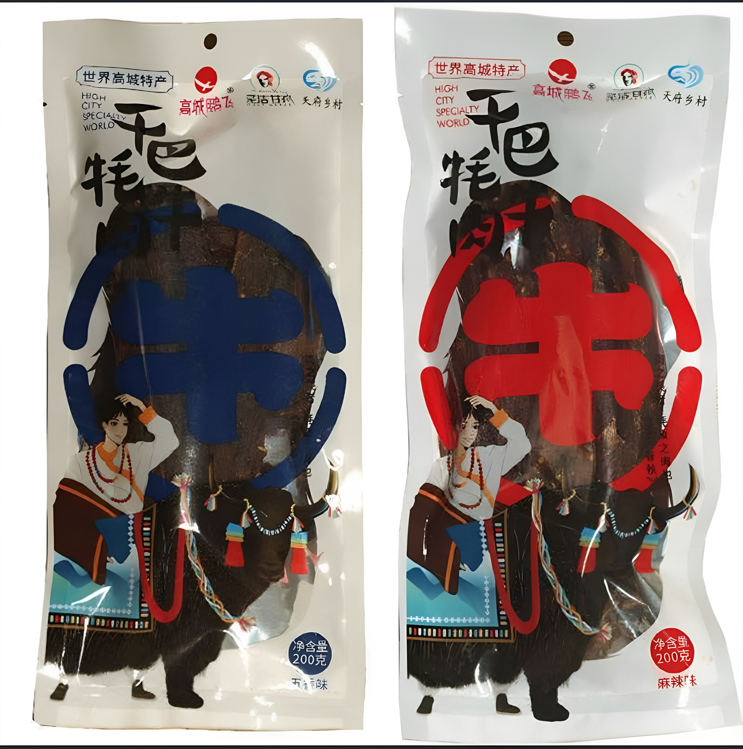 甘孜特产理塘鹏飞牦牛肉干巴牦牛肉200克一袋休闲追剧小零食