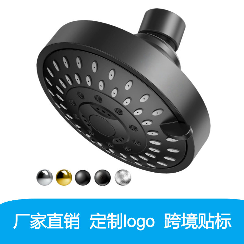 美式黑色 4寸暗装节水小顶喷淋浴花洒头澡堂宾馆花洒喷头