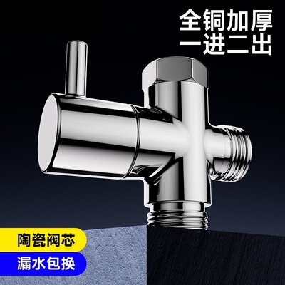 花洒分水器配件淋浴三通切换一进