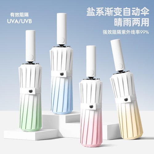 全自动双龙骨太阳伞防晒防紫外线