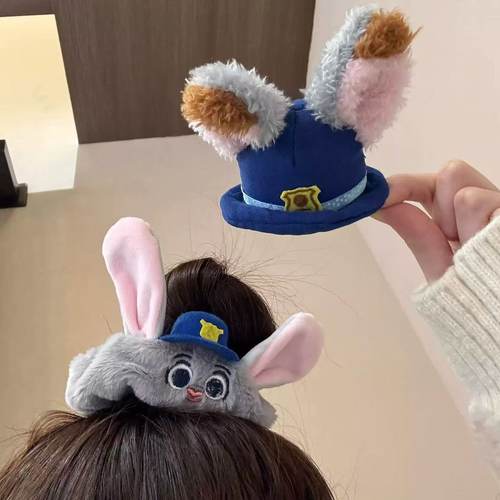 可爱朱迪兔子警官毛绒耳朵帽子