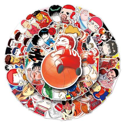 57张灌篮手卡通动漫涂鸦防水贴纸 diy行李箱笔记本电脑装饰贴纸