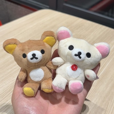 坐姿卡通轻松熊新版基础款熊哥熊妹玩偶挂件可爱毛绒公仔书包
