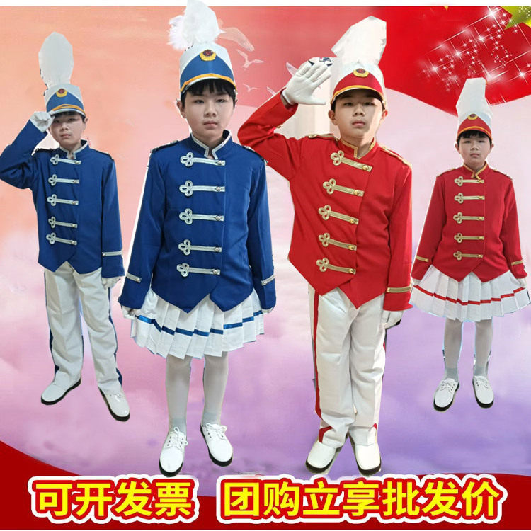 新款鼓号服大中小学生军鼓乐队演出升旗手中国风鼓号队可定制校徽