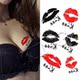 胸部脸 性感诱感黑色红唇纹身贴纸 KISS 防水女持久 KING纹身贴