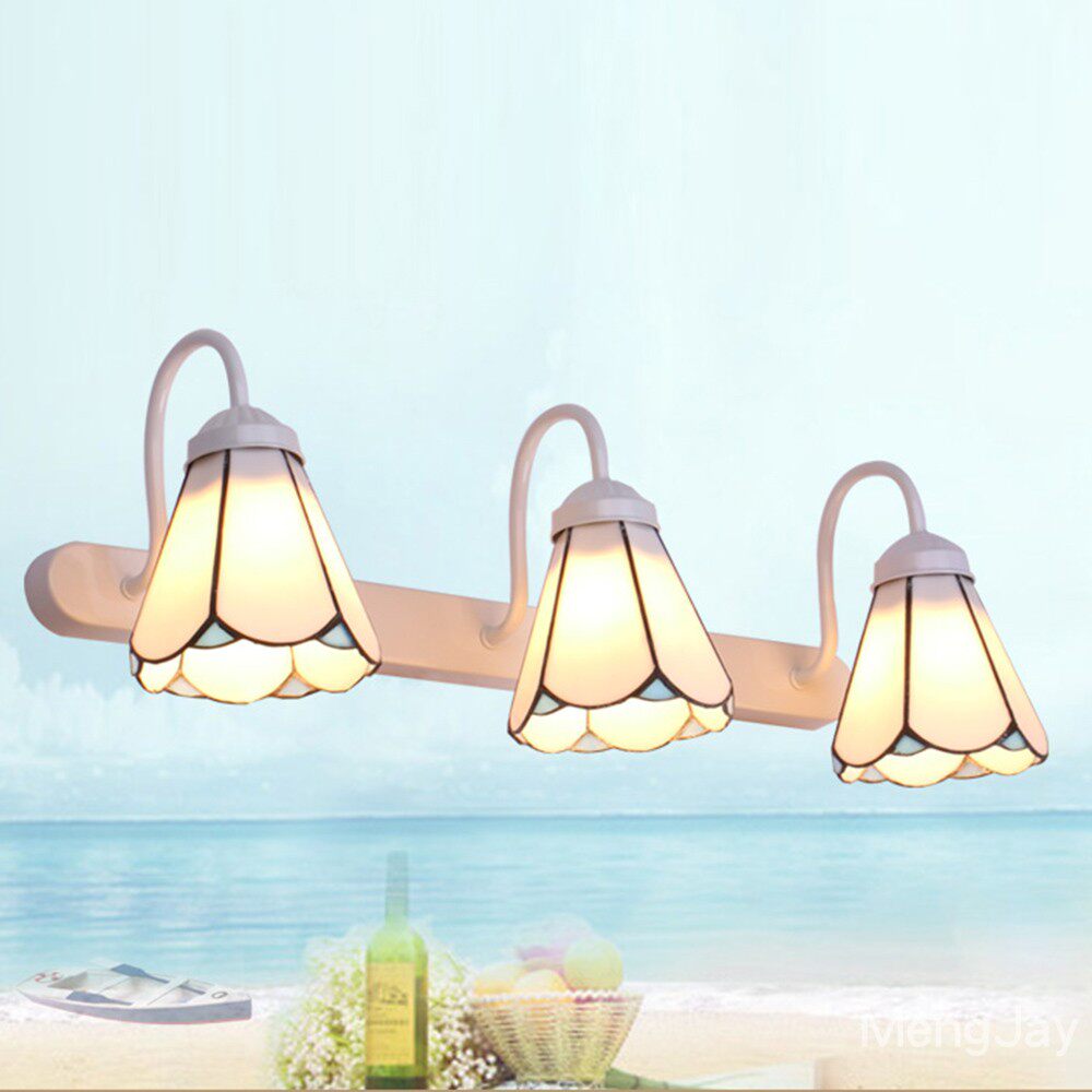 3Y地中海镜前灯卫生间壁灯欧式田园卧室浴室化妆间创意三头镜柜灯