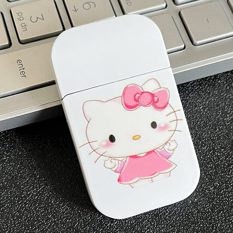 白色卡通打火机防风凯猫K