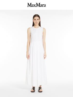 纯棉垂坠感圆领无袖长裙