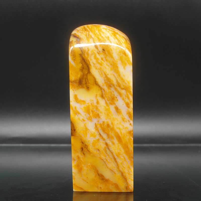 印石章料巴林石黄花冻石印章篆刻石料32*32*94mm
