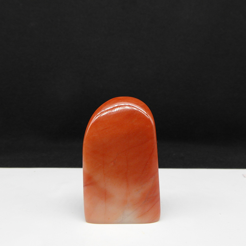 天然印石闲章料巴林石红芙蓉冻石随形印章篆刻石料17*30*50mm