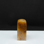 天然印石巴林石黄花俏色冻石印章篆刻石料20 37mm