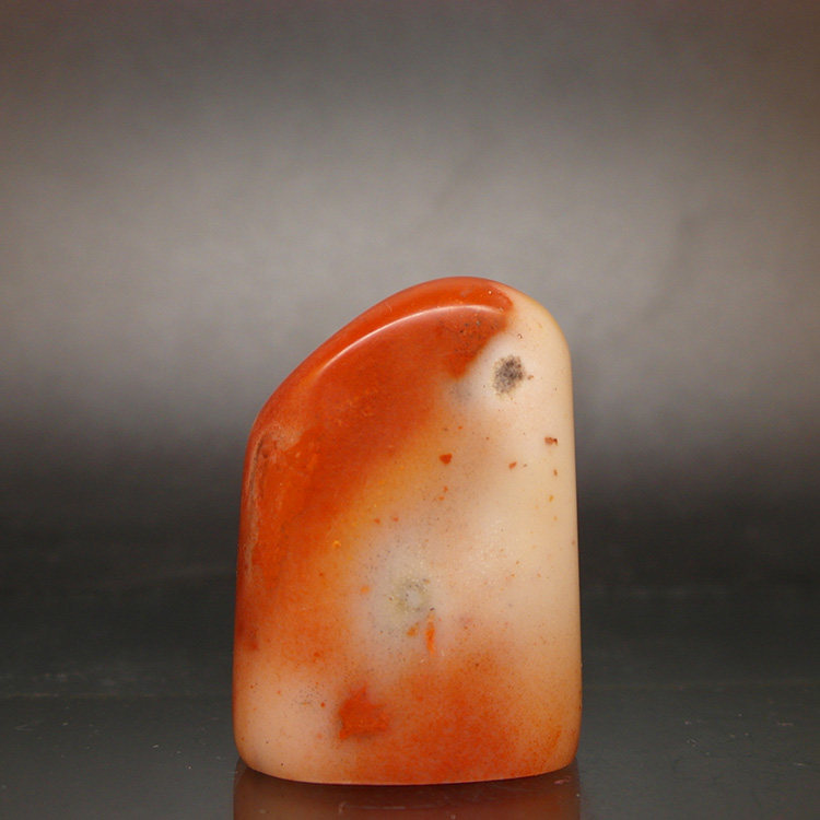 天然印石闲章料产地巴林石红花俏色冻石随形章篆刻石料25*18*35mm