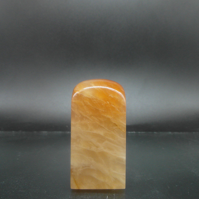 天然印石产地巴林石章料黄芙蓉冻石印章篆刻石料25*25*46mm