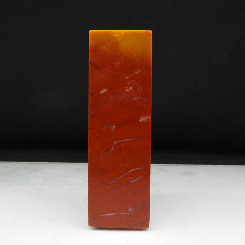 天然印石产地巴林石印章料篆刻石料朱砂红冻石25*25*80mm