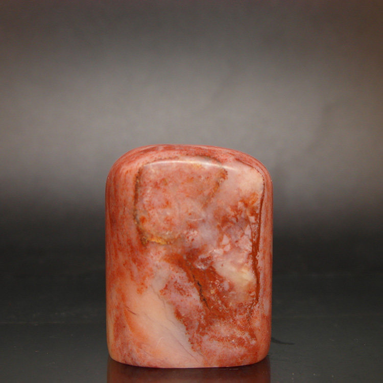 天然印石闲章料产地巴林石红花彩冻石随形印章篆刻石料26*18*33mm