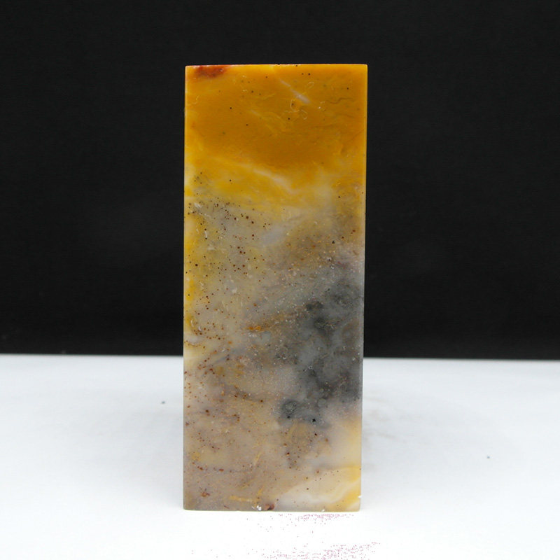 天然印石巴林石五彩俏色冻石印章篆刻石料30*30*75mm