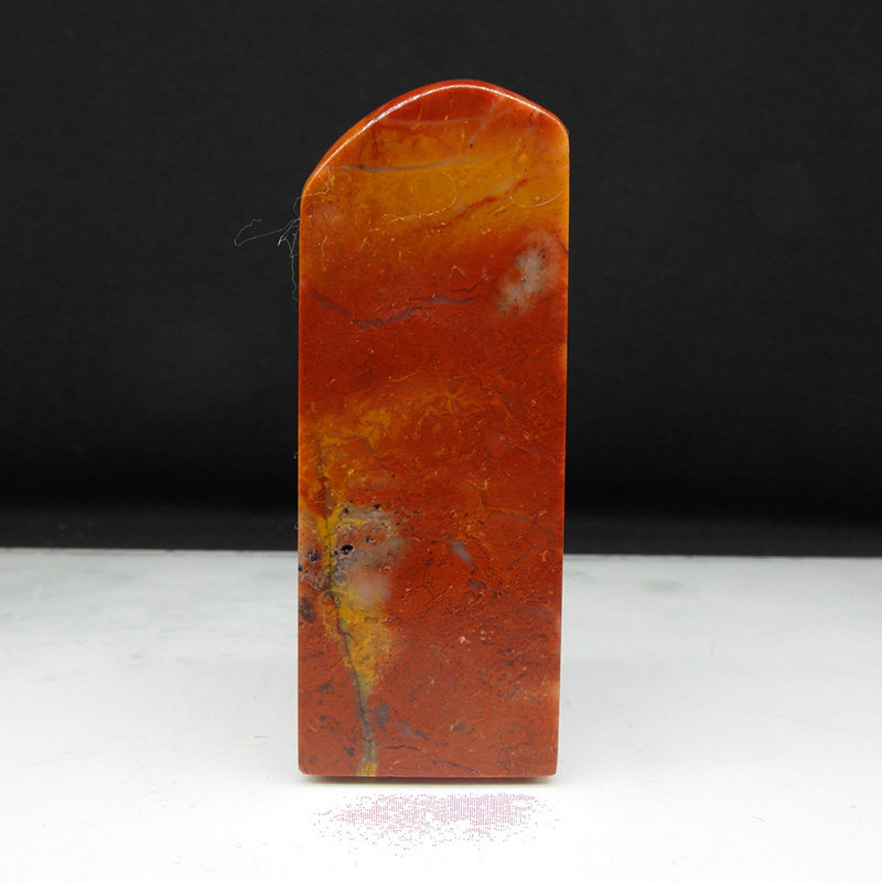 天然印石产地巴林石印章料篆刻石料红花冻石30*30*87mm